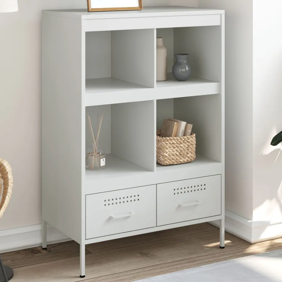 Buffet haut blanc 68x39x101,5 cm acier