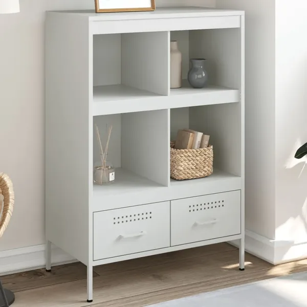 Buffet haut blanc 68x39x101,5 cm acier