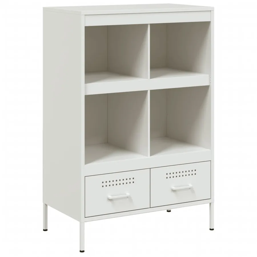Buffet haut blanc 68x39x101,5 cm acier - 2