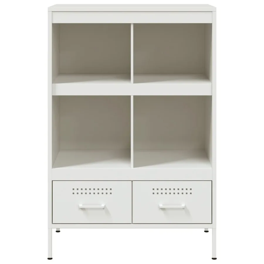 Buffet haut blanc 68x39x101,5 cm acier - 6