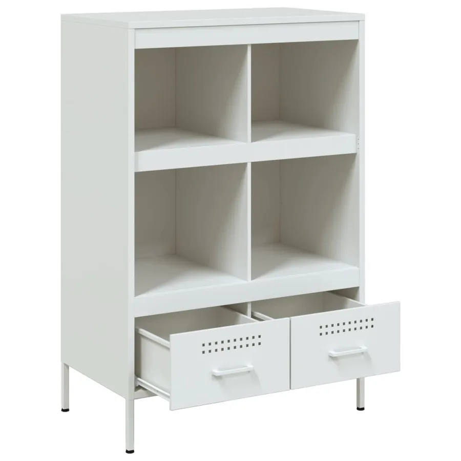 Buffet haut blanc 68x39x101,5 cm acier - 9