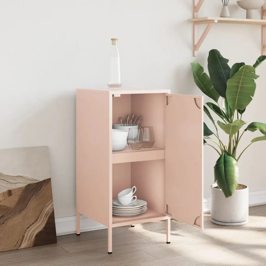 Buffet rose 36x39x79 cm acier - 3