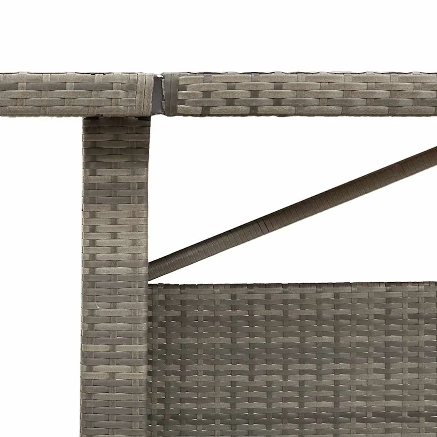 Table de jardin et dessus en bois d'acacia gris résine tressée - 8