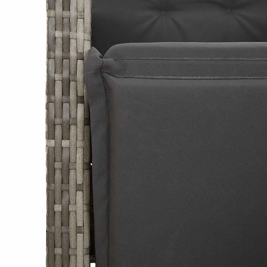 Ensemble de bistro de jardin 9 pcs coussins gris poly rotin - 5