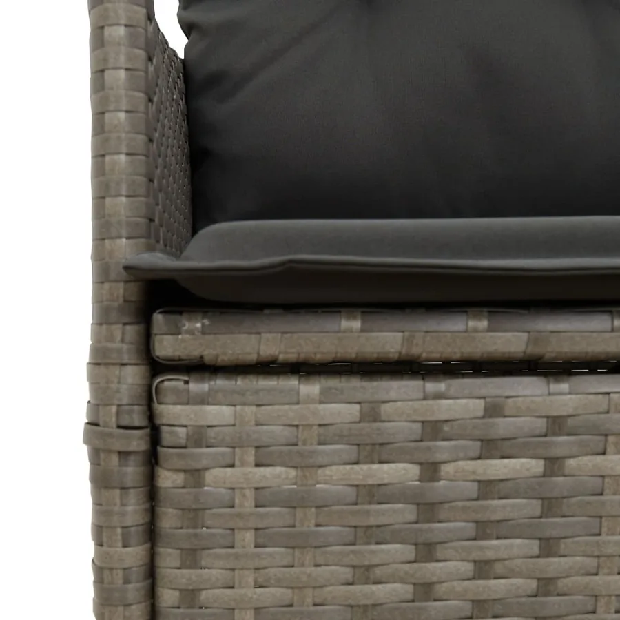 Ensemble de bistro de jardin 11 pcs coussins gris poly rotin - 5