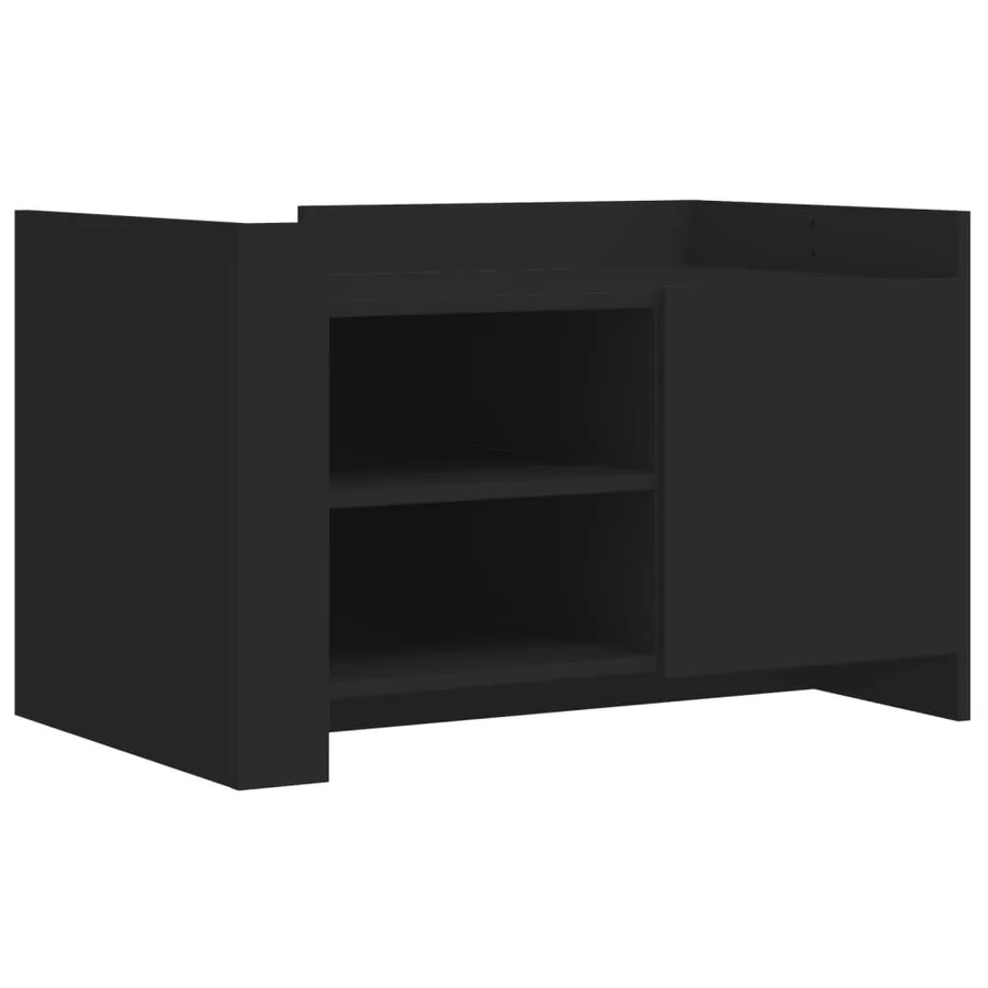 Table basse noir 80x50x50 cm bois d'ingénierie - 2