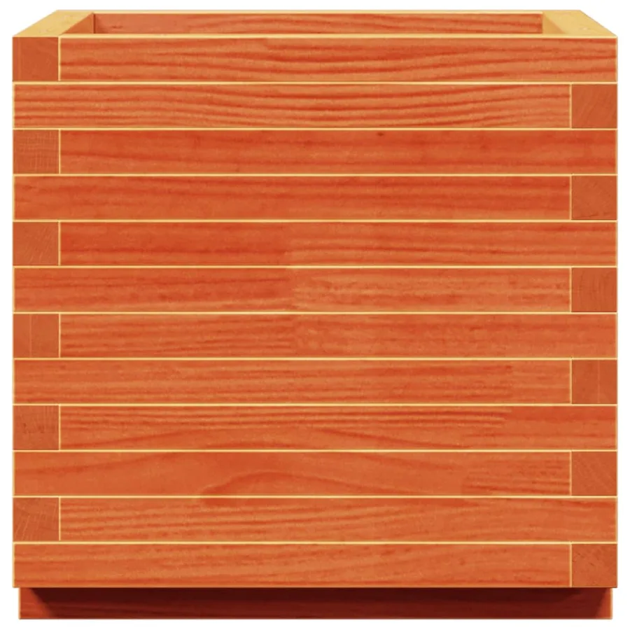Jardinière cire marron 50x50x49,5 cm bois de pin massif - 6