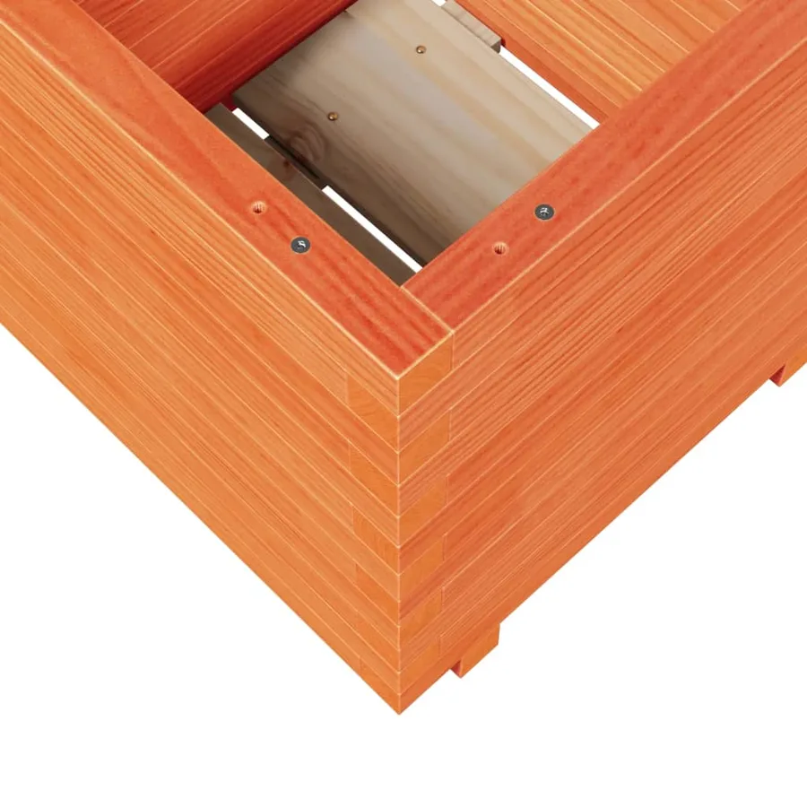 Jardinière cire marron 50x50x49,5 cm bois de pin massif - 8
