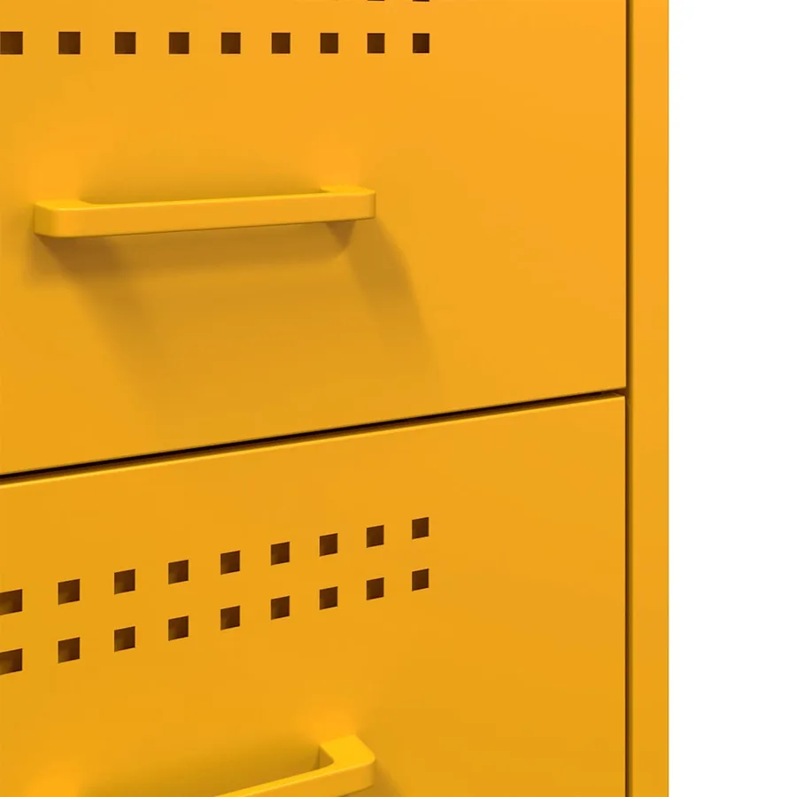 Tables de chevet 2 pcs jaune moutarde 36x39x50,5 cm acier - 11