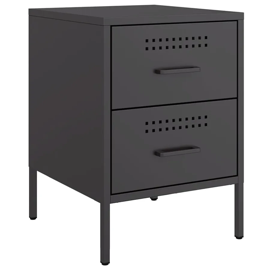 Table de chevet noir 36x39x50,5 cm acier - 2