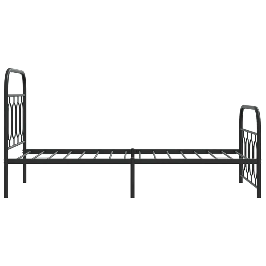 Cadre de lit métal sans matelas avec pied de lit noir 80x200 cm - 5
