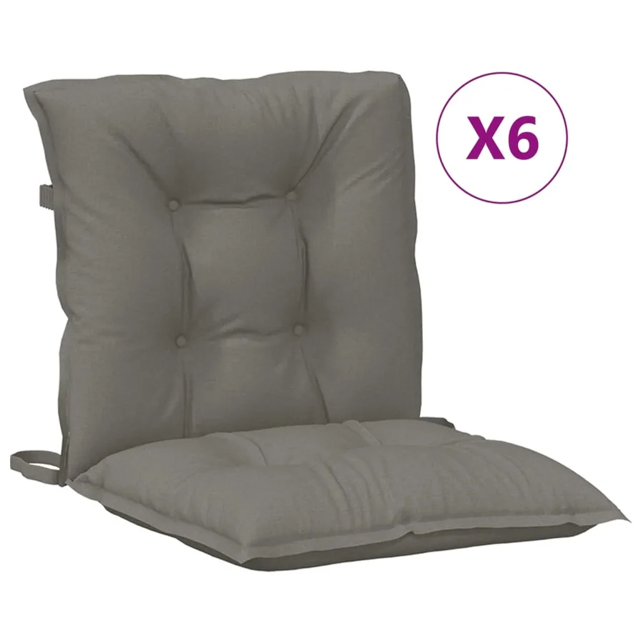 Coussins de chaise à dossier bas lot de 6 gris foncé mélangé - 2