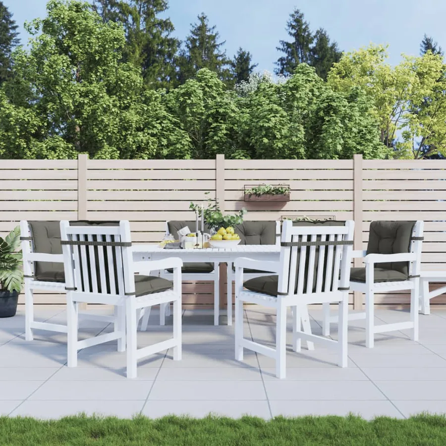 Coussins de chaise à dossier bas lot de 6 gris foncé mélangé - 3
