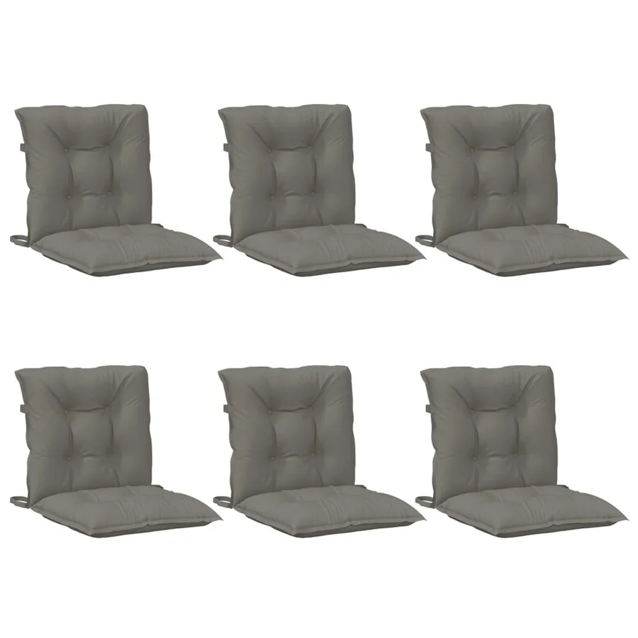 Coussins de chaise à dossier bas lot de 6 gris foncé mélangé - 4