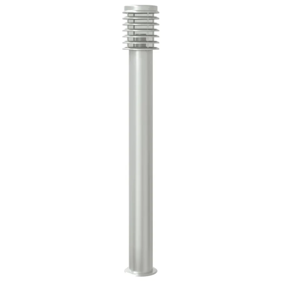 Lampadaires d'extérieur 3 pcs argenté 110 cm acier inoxydable - 5