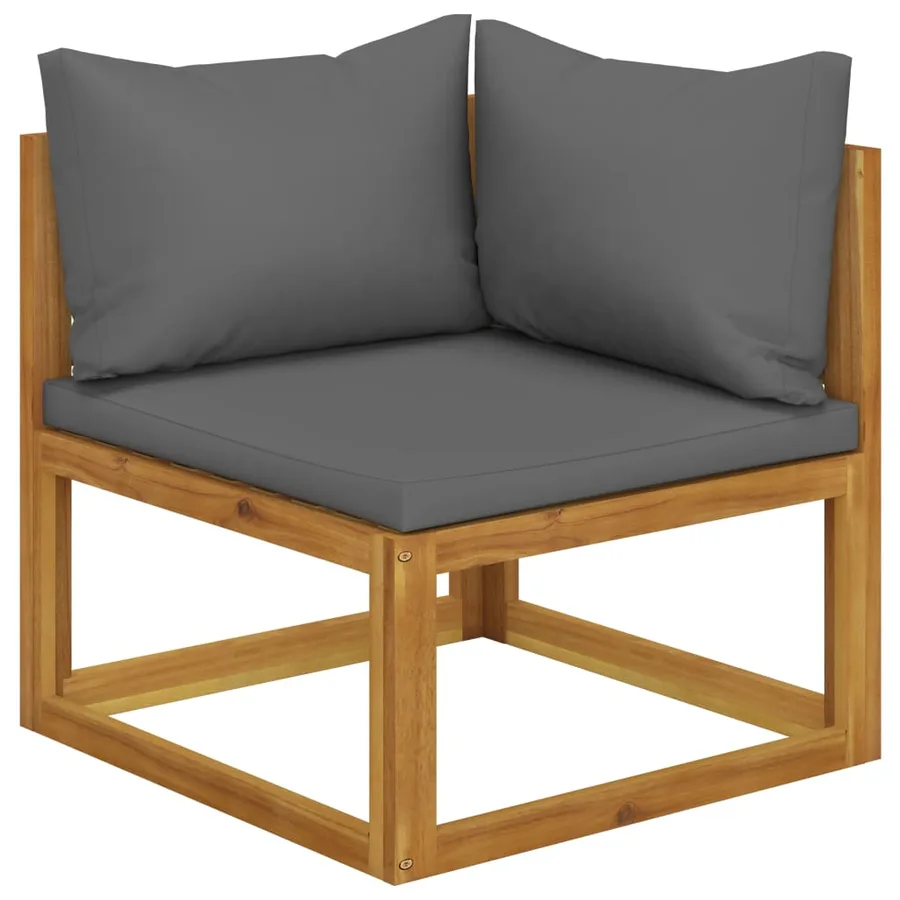 2-seater garden bench with cushions dark grey - 2