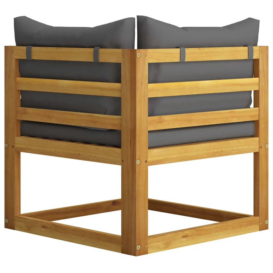 2-seater garden bench with cushions dark grey - 5