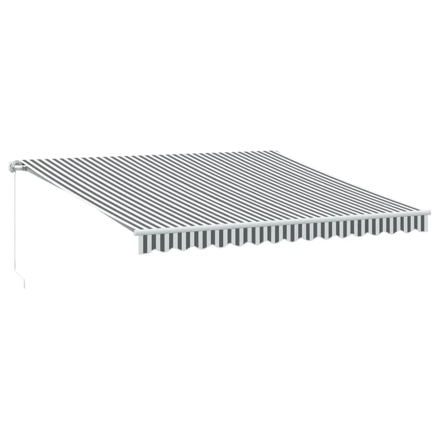 Auvent manuel rétractable anthracite et blanc 400x350 cm - 2