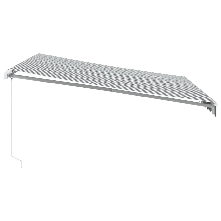 Auvent manuel rétractable anthracite et blanc 400x350 cm - 4