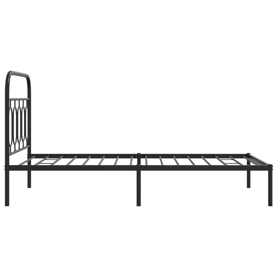 Cadre de lit métal sans matelas avec tête de lit noir 107x203cm - 5