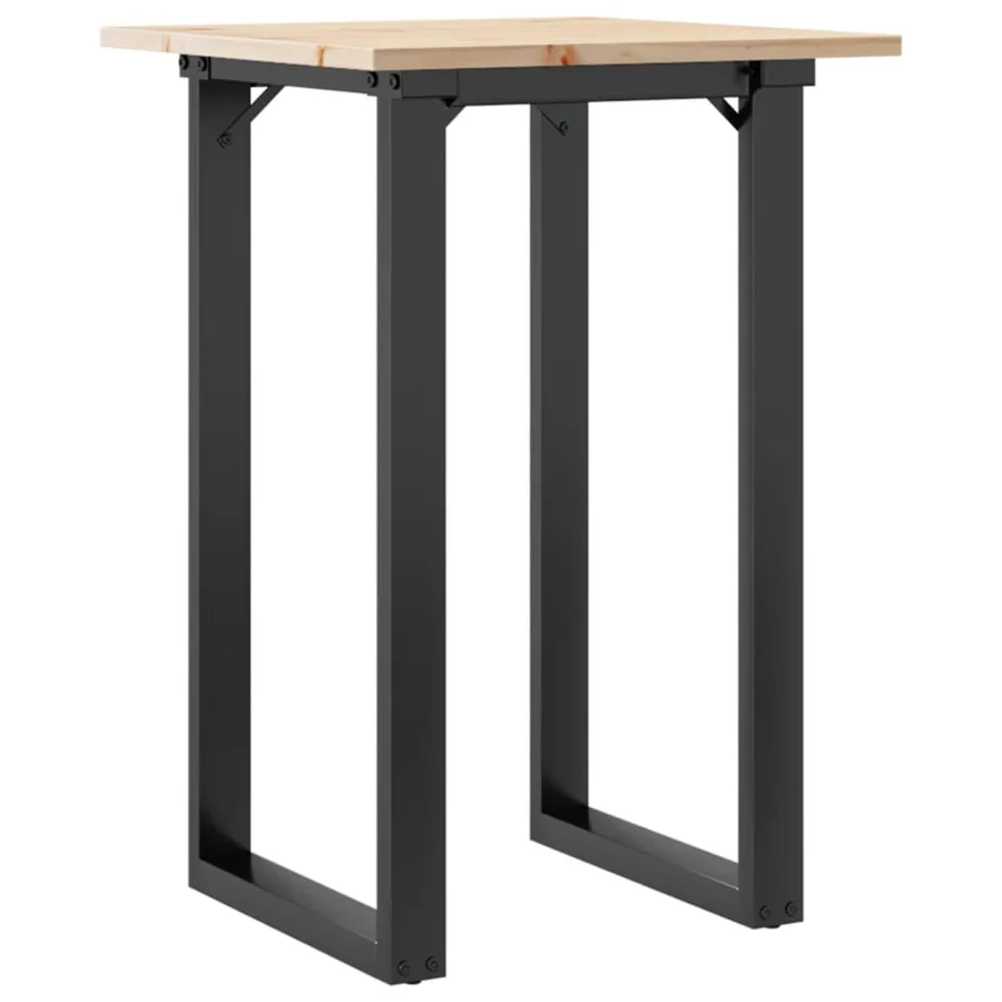 Table à manger cadre en O 50x50x75 cm bois de pin massif acier - 2