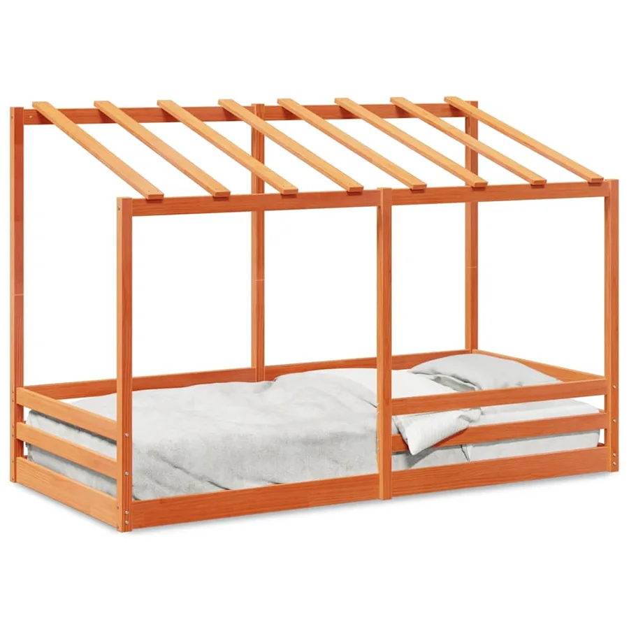 Lit pour enfants sans matelas cire marron 80x200 cm pin massif - 2