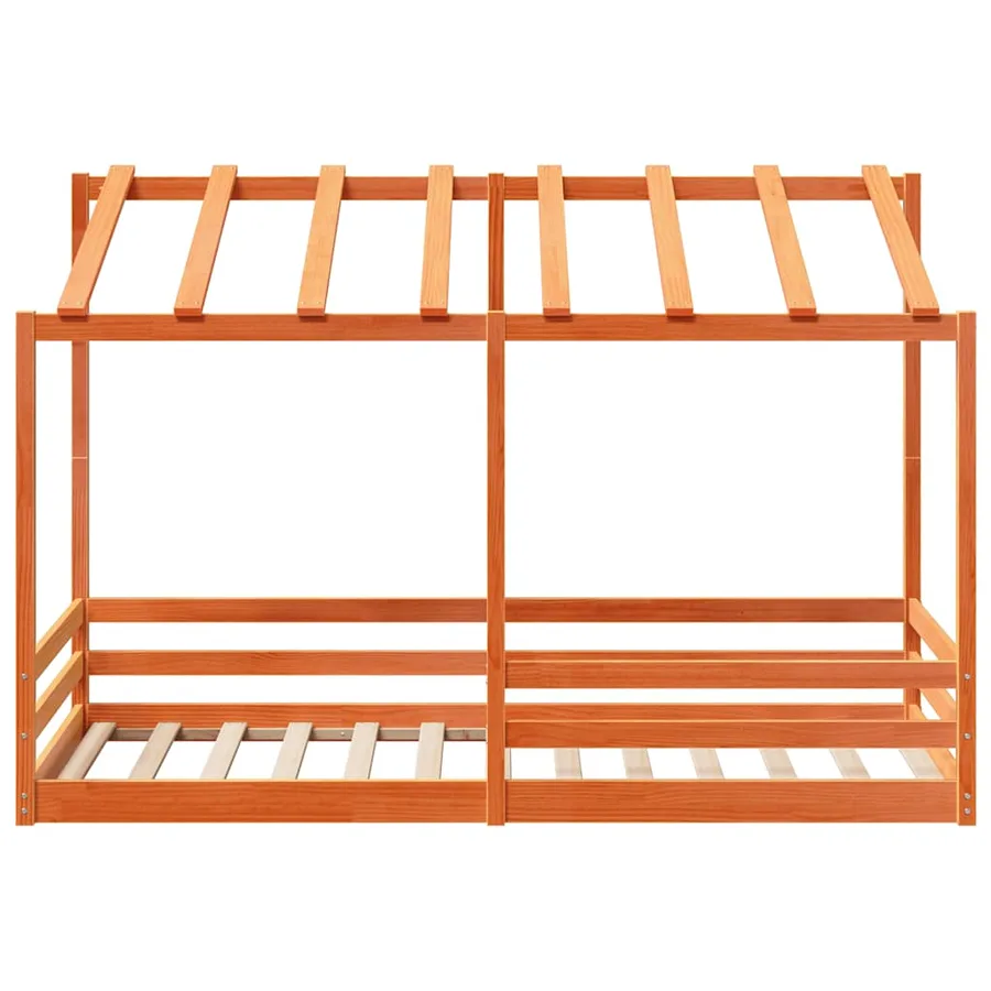 Lit pour enfants sans matelas cire marron 80x200 cm pin massif - 4