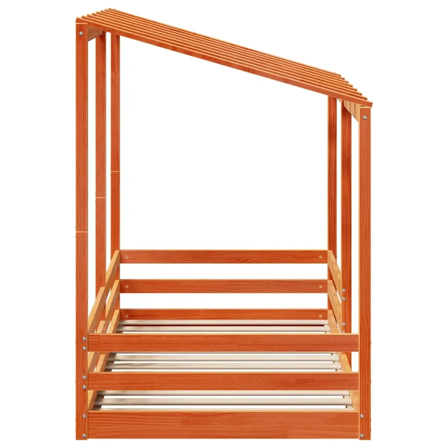 Lit pour enfants sans matelas cire marron 80x200 cm pin massif - 5