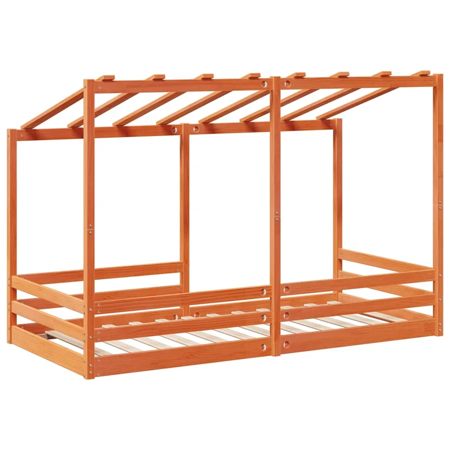 Lit pour enfants sans matelas cire marron 80x200 cm pin massif - 6