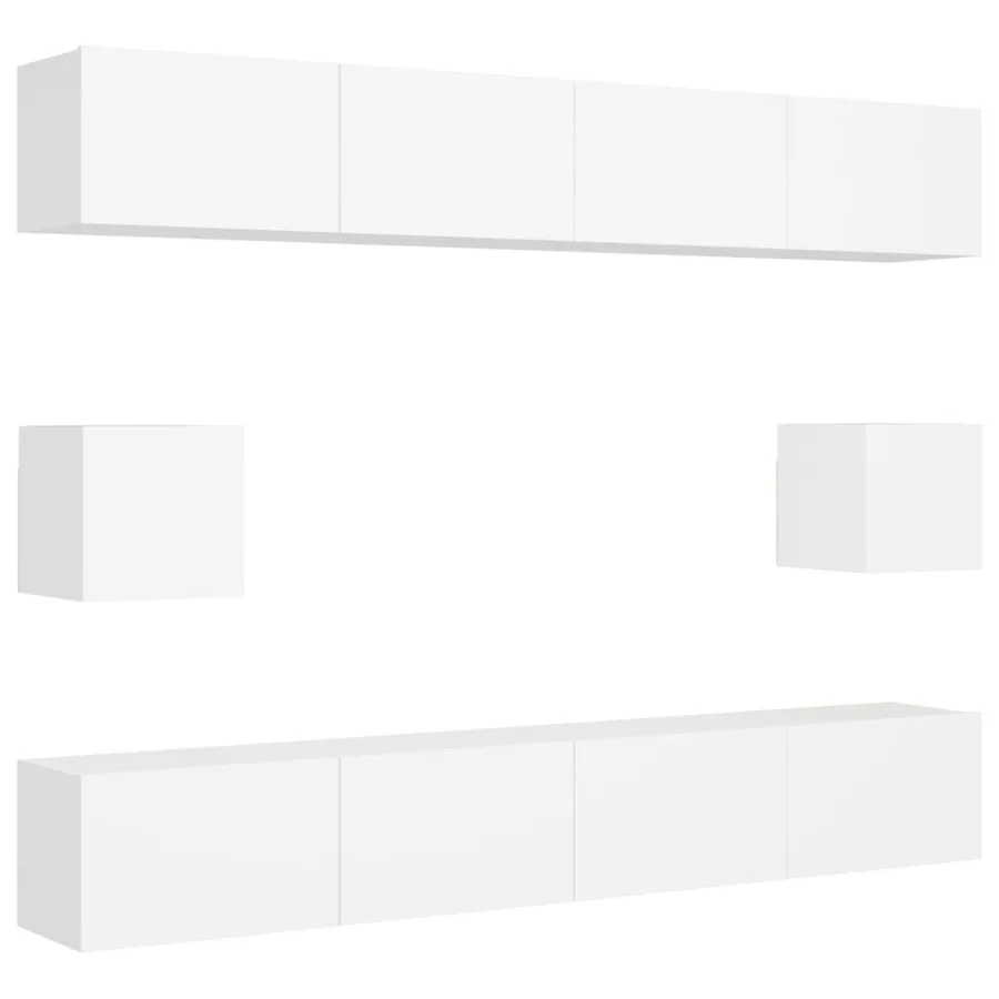 Ensemble de meubles TV 6 pcs Blanc Bois d'ingénierie - 2