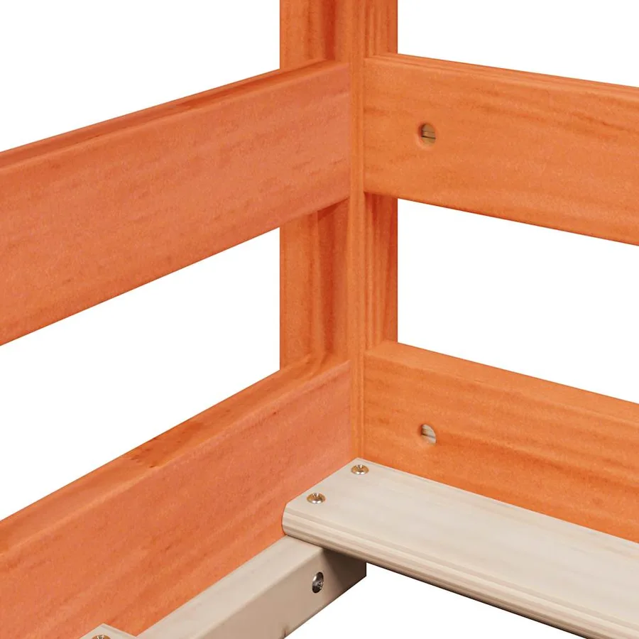 Lit pour enfants sans matelas cire marron 100x200 cm pin massif - 7