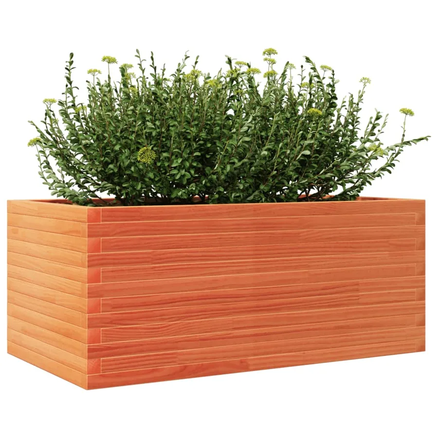 Jardinière cire marron 110x60x46 cm bois de pin massif - 4