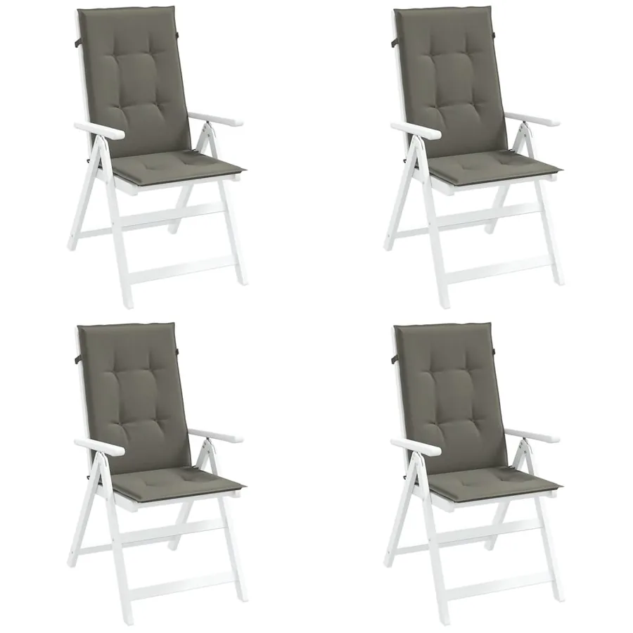Coussins de chaise à dossier haut lot de 4 gris foncé mélangé