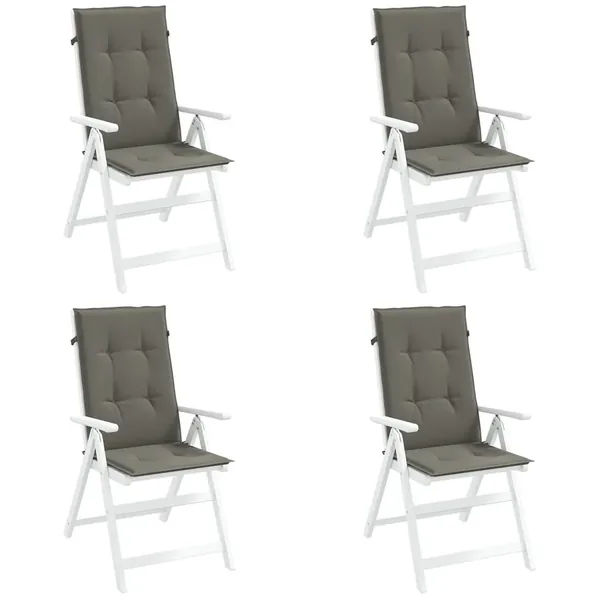 Coussins de chaise à dossier haut lot de 4 gris foncé mélangé