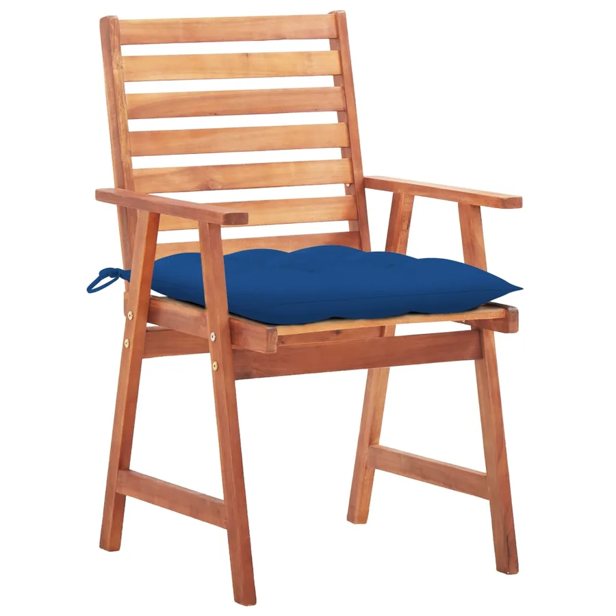 Chaises à manger d'extérieur lot de 3 et coussins Acacia massif - 13