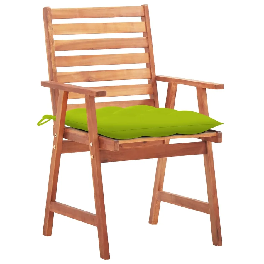 Chaises à manger d'extérieur lot de 3 et coussins Acacia massif - 27