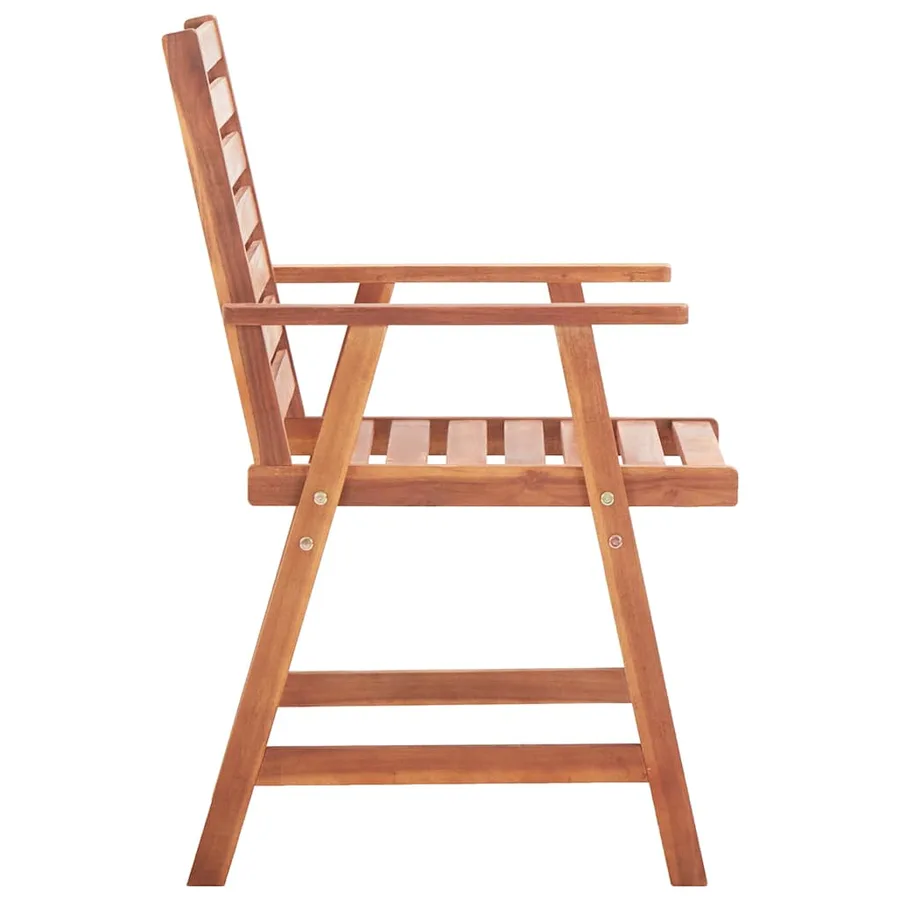 Chaises à manger d'extérieur lot de 3 et coussins Acacia massif - 5
