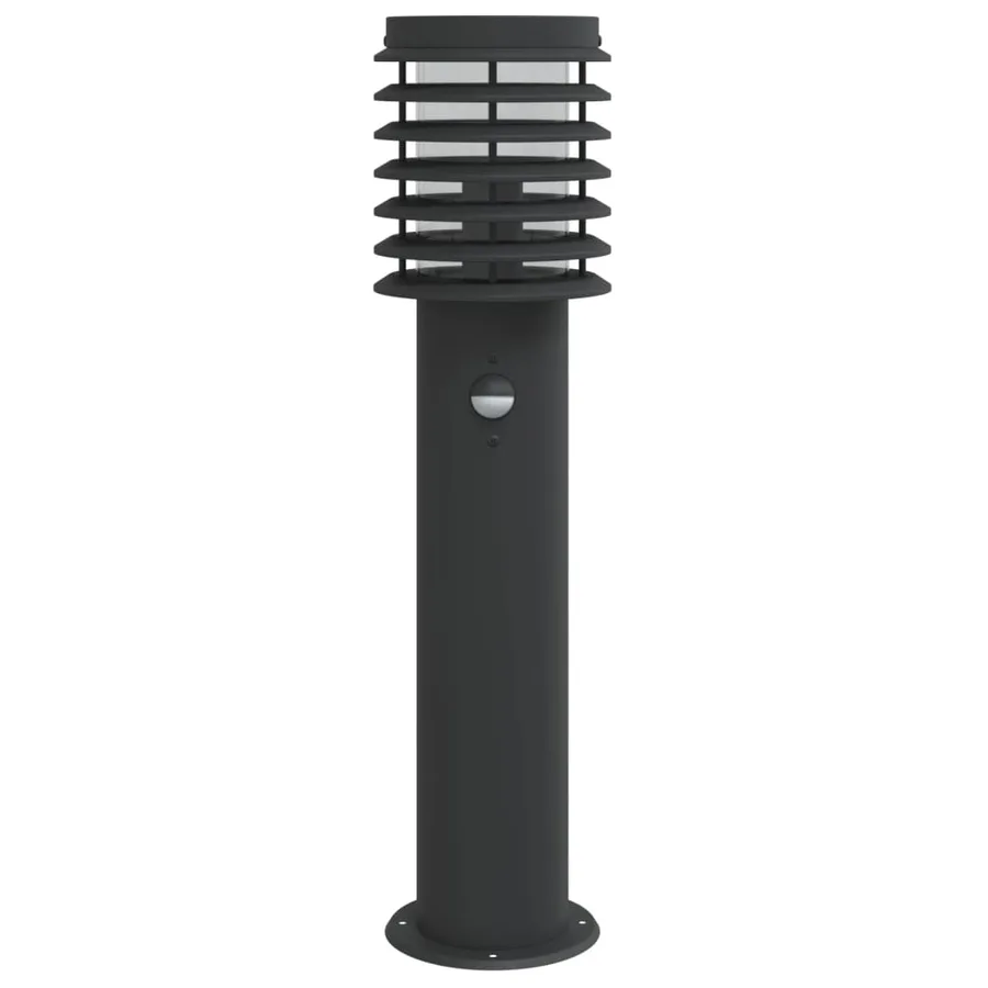 Lampadaire d'extérieur avec capteur noir 60 cm acier inoxydable - 4
