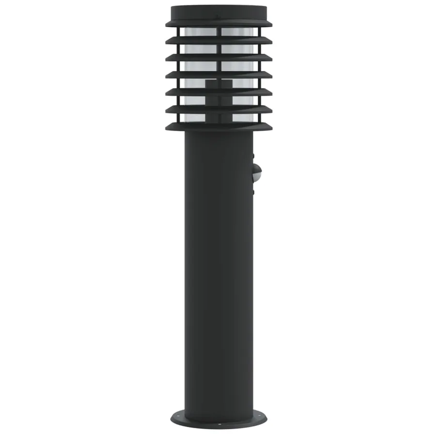 Lampadaire d'extérieur avec capteur noir 60 cm acier inoxydable - 5