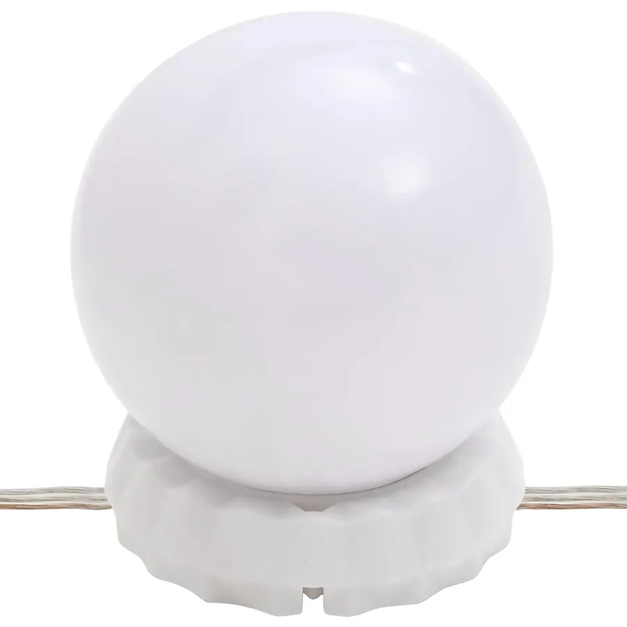 Miroir mural sans cadre avec lampes LED Rond Verre - 12
