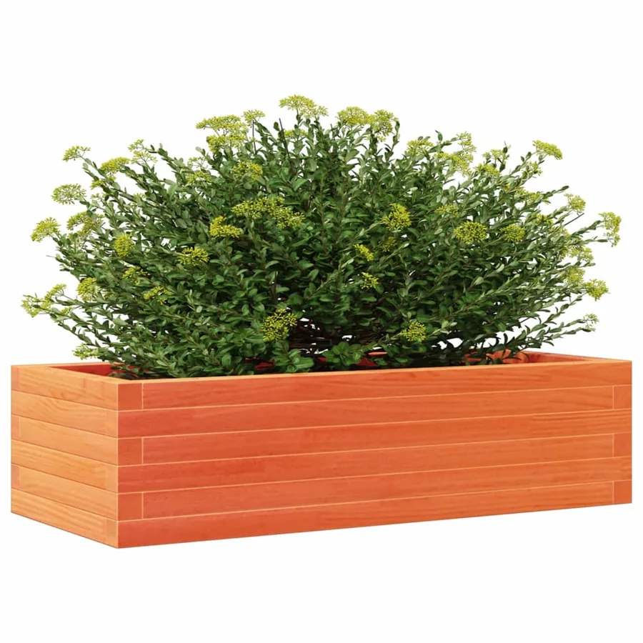 Jardinière cire marron 90x40x23 cm bois de pin massif - 4