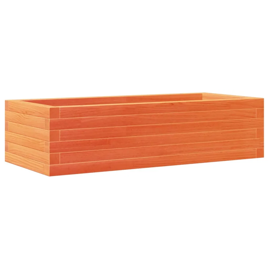 Jardinière cire marron 90x40x23 cm bois de pin massif - 7
