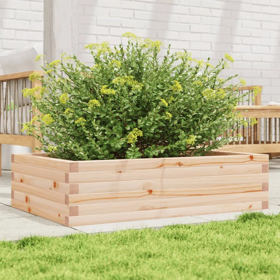 Jardinière 90x60x23 cm bois de pin massif