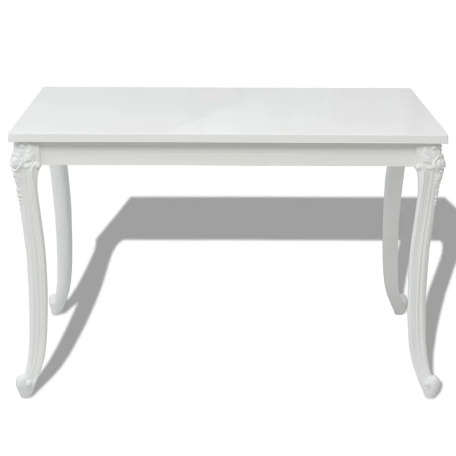 Table à manger 116x66x76 cm blanc brillant - 3