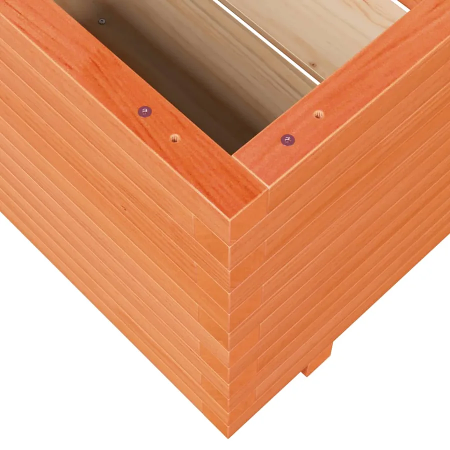 Jardinière cire marron 90x60x49,5 cm bois de pin massif - 8