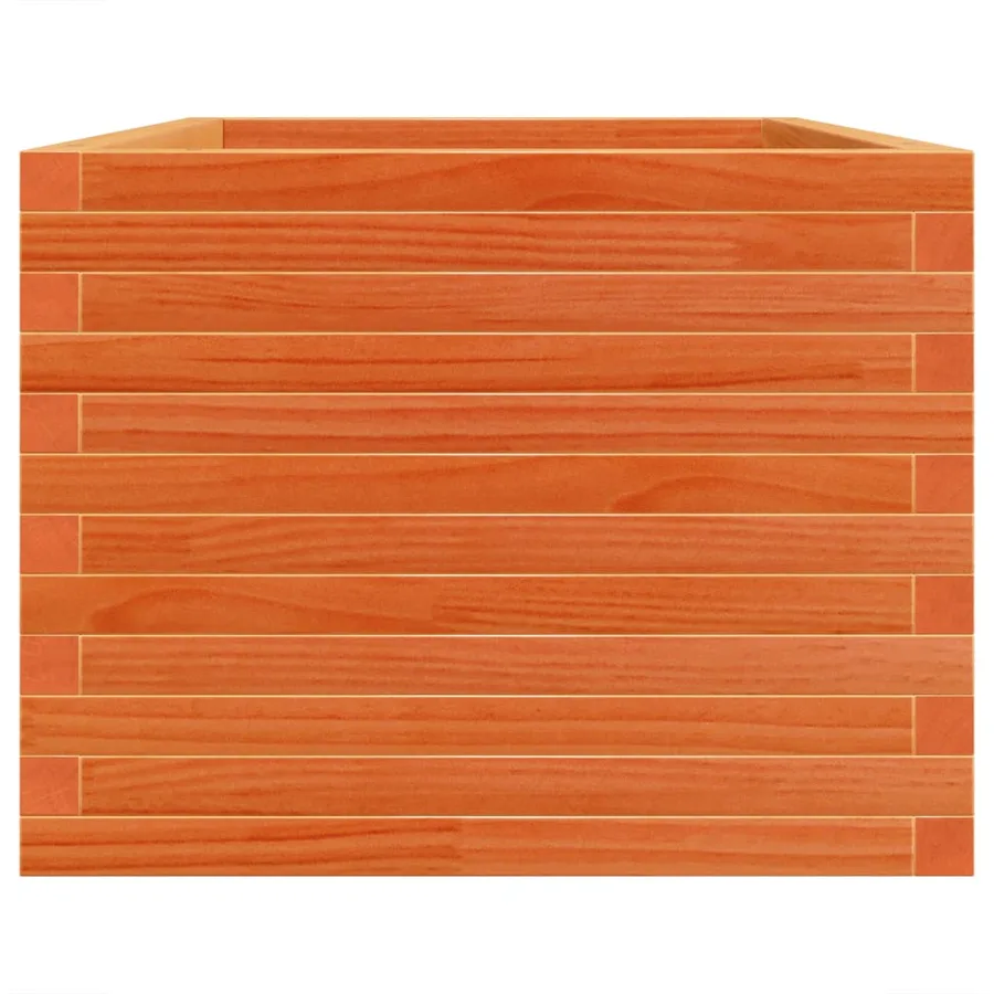 Jardinière cire marron 90x60x46 cm bois de pin massif - 6