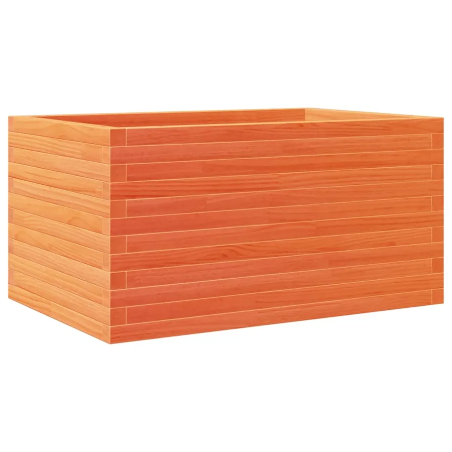 Jardinière cire marron 90x60x46 cm bois de pin massif - 7