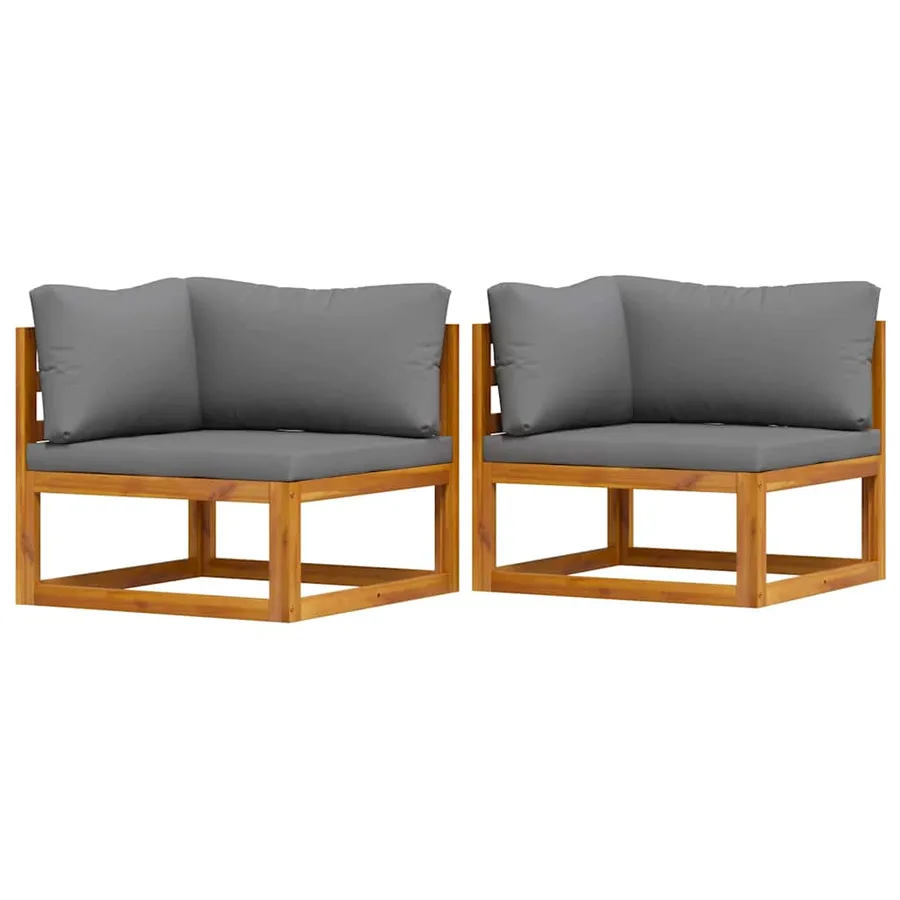 Canapés d'angle sectionnels 2 pcs avec coussins Gris foncé - 2