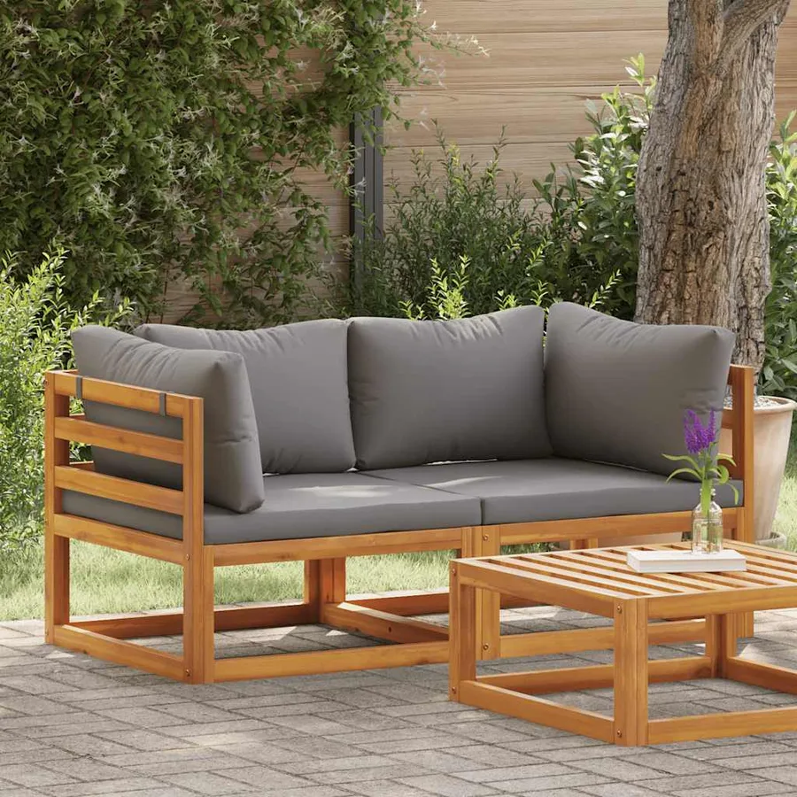 Sectional corner sofas 2 pcs with cushions Dark grey - 3