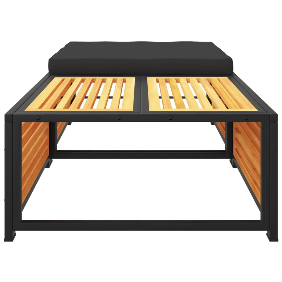 Table de jardin avec tabouret bois d'acacia massif - 6